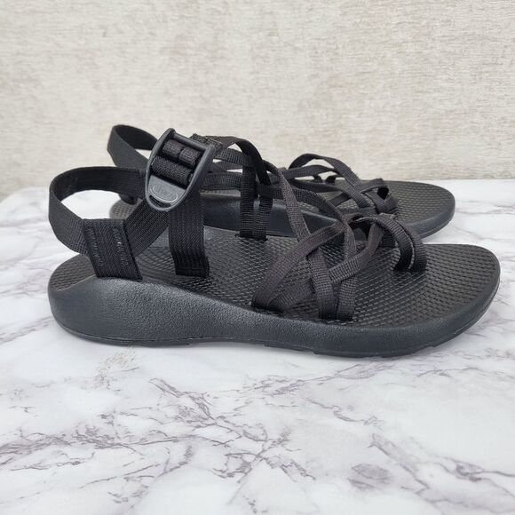 Chaco Zx2 Black Z Cloud Women's Black Strappy Hiking Sandals Size 9 - Picture 3 of 10
